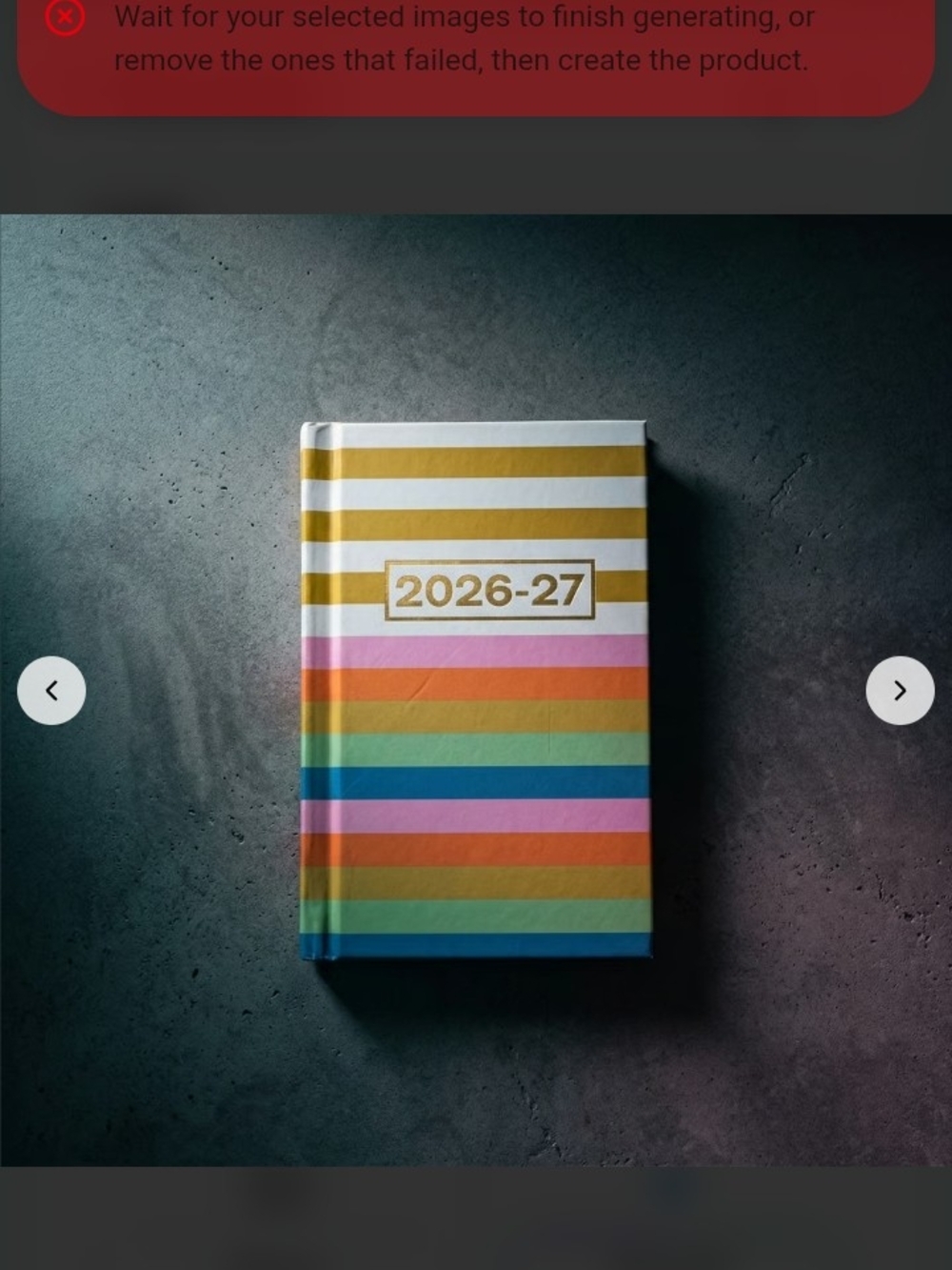 2026-27 Multi-Stripe Planner Notebook - Colorful Stripes